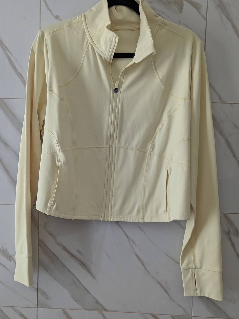 Fabletics Pale Butter Yellow Zip-Up Utility Jacket NWOT